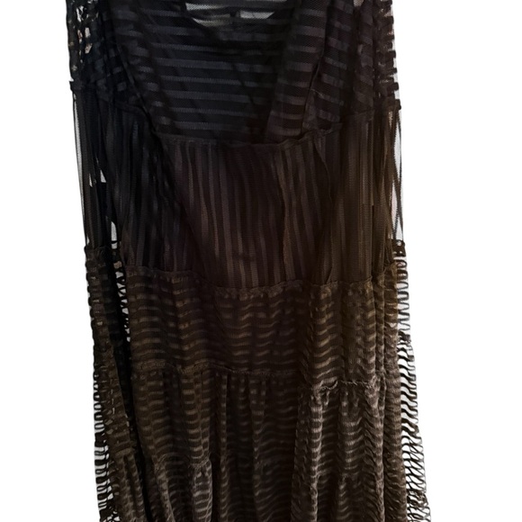 SL Fashions Black Mesh Stripe Sleeveless Dress 16W NWT - Picture 5 of 12